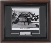 B-25 Airplane Relic with Doolittle Raid Photo B-25 Airplane Relic with Doolittle Raid Photo