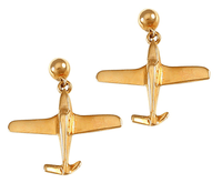 14k Gold Bonanza V-Tail Airplane Earrings 14k Gold Bonanza V-Tail Airplane Earrings
