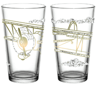 Biplane Drinking Glass Set of 2 Biplane Drinking Glass Set of 2