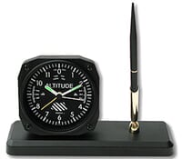 Altimeter Desk Clock and Pen Set Altimeter Desk Clock and Pen Set