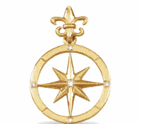 14K Gold Diamond Compass Rose Pendant 14K Gold Diamond Compass Rose Pendant