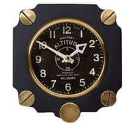 Metal Altimeter Wall Clock | Black Metal Altimeter Wall Clock | Black