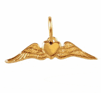 Gold Pilot Wings Heart Pendant | Sold Out