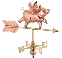 Flying Pig Weathervane, Garden Size Flying Pig Weathervane, Garden Size