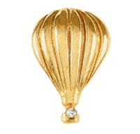 Gold Hot Air Balloon Pendant - Diamond Basket Gold Hot Air Balloon Pendant - Diamond Basket