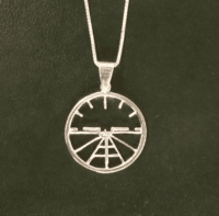 Silver Attitude Indicator Pendant with Necklace Silver Attitude Indicator Pendant with Necklace