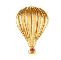 Gold Hot Air Balloon Pendant - Ruby Gold Hot Air Balloon Pendant - Ruby