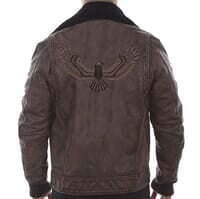 Vintage Leather Bomber Jacket with Eagle Design <font color=red>New Markdown</font> Vintage Leather Bomber Jacket with Eagle Design <font color=red>New Markdown</font>