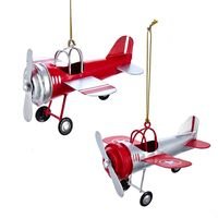 Tin Airplane Ornaments | Set of Two