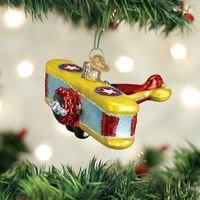 Glass Biplane Ornament  