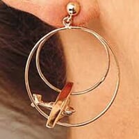 14K Gold Double Loop Airplane Earrings | Cessna Style 14K Gold Double Loop Airplane Earrings | Cessna Style