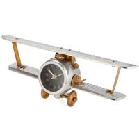 Metal Biplane Wall or Desk Clock 