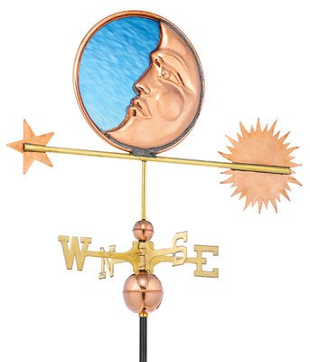 Stained Glass Moon Weather Vane