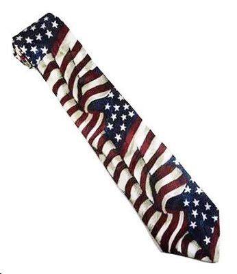 American Flag Silk Tie