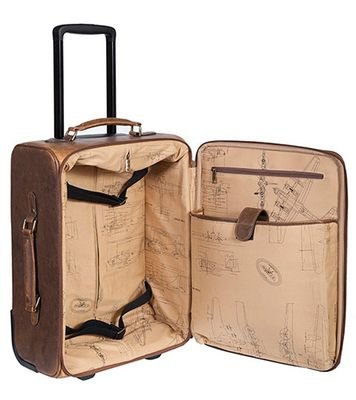 Wheeled Leather Carry-On Travel Bag 