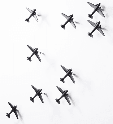 Airplane Wall Décor | Black | Set of 3