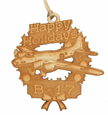 B-17 Flying Fortress Wooden Ornament
