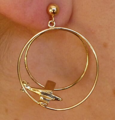 14K Gold Double Loop Airplane Earrings | Piper Style