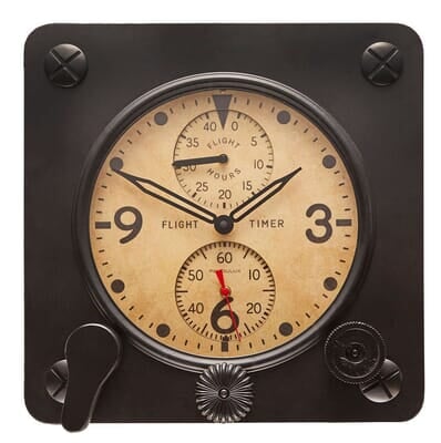 Large Vintage Flight Timer Clock