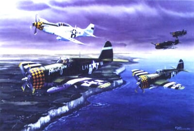P-47 Thunderbolt and P-51 Mustang Art Print