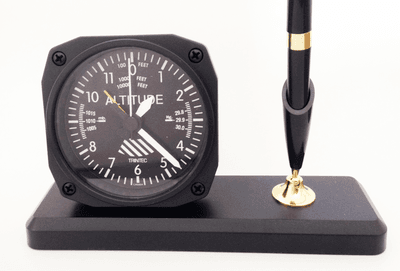 Altimeter Desk Clock and Pen Set 