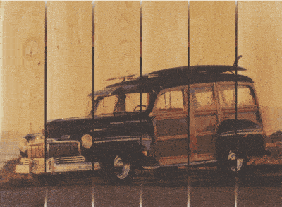 Classic Woodie Wagon Indoor Outdoor Art - Large