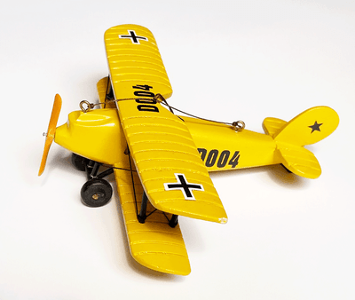 Yellow Biplane Ornament