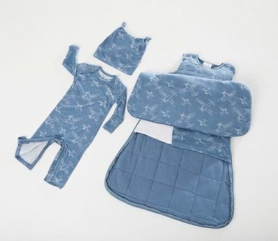 Baby Swaddle Sack Set with Airplane Design 