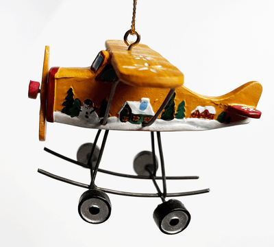 Gold Airplane Ornament