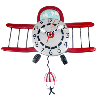 Whimsical Airplane Wall Clock
