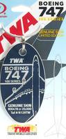 TWA 747-100 Airplane Skin Relic TWA 747-100 Airplane Skin Relic