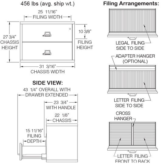 Fire Water Rated 2 Drawer Lateral File Cabinet 27 8 X 31 2 X