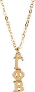 Gamma Phi Beta 22 k Yellow Gold Plated Lavaliere Necklace - ON SALE!