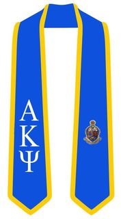 DISCOUNT-Alpha Kappa Psi Greek 2 Tone Lettered Graduation Sash Stole