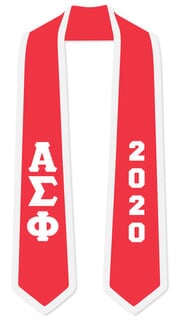 Sigma Gamma Rho Satin BLACK Graduation Stole Stoll Sash 4/" sewn letters w//crest