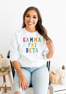Gamma Phi Beta Vintage Rainbow Crewneck Sweatshirt