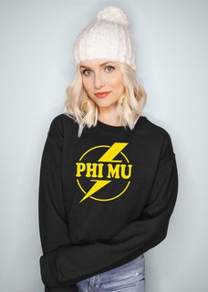 Phi Mu Lightning Crewneck Sweatshirt