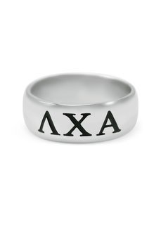 Lambda Chi Alpha Sterling Silver Wide Band Ring