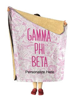 Gamma Phi Beta Floral Sherpa Lap Blanket
