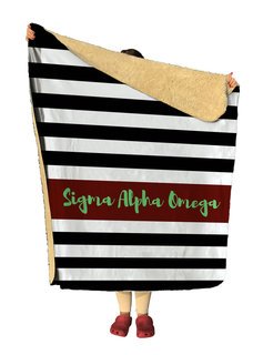 Sigma Alpha Omega Stripes Sherpa Lap Blanket