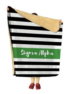 Sigma Alpha Stripes Sherpa Lap Blanket