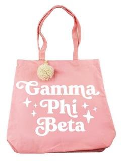 Gamma Phi Beta Retro Pom Pom Tote Bag