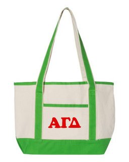 Alpha Gamma Delta Custom Game Day Tote Forest Green 