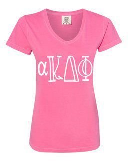 alpha Kappa Delta Phi Comfort Colors V-Neck T-Shirt