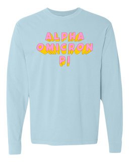 Alpha Omicron Pi 3Delightful Long Sleeve T-Shirt - Comfort Colors