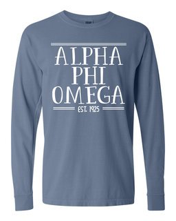Alpha Phi Omega Comfort Colors Custom Long Sleeve T-Shirt