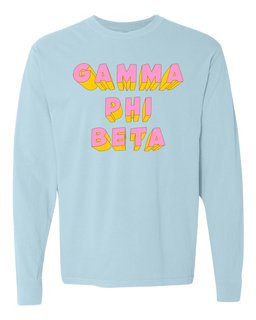 Gamma Phi Beta 3Delightful Long Sleeve T-Shirt - Comfort Colors