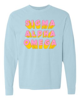 Sigma Alpha Omega 3Delightful Long Sleeve T-Shirt - Comfort Colors