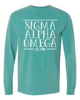 Sigma Alpha Omega Comfort Colors Custom Long Sleeve T-Shirt