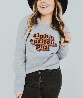Alpha Epsilon Phi Retro Maya Comfort Colors Crewneck Sweatshirt